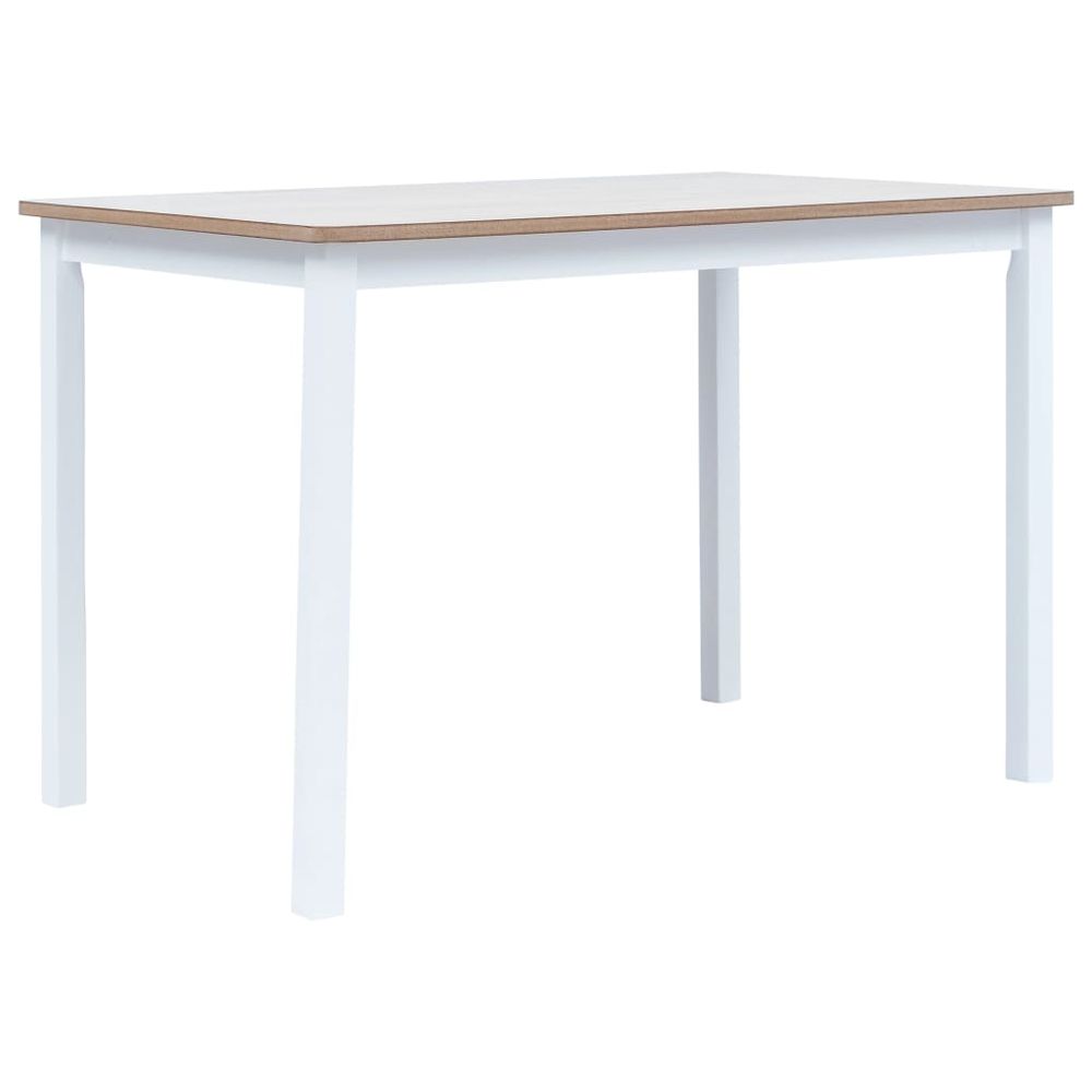 Vidaxl Jedálenský stôl bielo-hnedý 114x71x75 cm kaučukové drevo